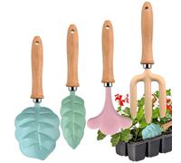 Attrezzi da Giardinaggio Bambini,4 Pezzi A Forma Di Foglia Giocattoli Da Scavo Portatili - e Rastrello Set Giardinaggio per Bambini,Per Ragazzi E Ragazze, Spiaggia, Sabbia, Cortile, Sabbiera