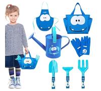 Attrezzi Da Giardinaggio Bambini,Rastrello per Piantare e Allentare il Terreno,Kit da Giardinaggio Completo in 7 Pezzi per Bambini - per Balcone Giardino Fattoria Asilo Età 3-8 Anni Prato Fiori