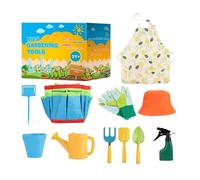 Attrezzi da Giardinaggio per Bambini - Annaffiatoio e Rastrello per Bambini - Set da 11 Pezzi per Giardinaggio - Per Giardino Cortile Prato Spiaggia Sabbia Piantumare Scavare Giocare All'apert