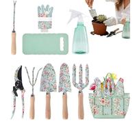 Attrezzi da giardinaggio per donne, rastrello e piccoli con | Set di attrezzi da giardinaggio antiruggine per donne che giardinano piantare e potare il prato