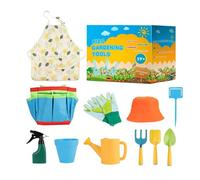 Attrezzi da Giardino per Bambini - Pala Per Piantumazione E Rastrello Giocattolo Da Esterno | Set da Giardinaggio 11 Pezzi per Bambini - per Esterno Prato Spiaggia Sabbia Piantagione Scavo Cortile Gia