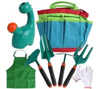 Attrezzi da giardino per bambini - Set di giocattoli educativi ergonomici da 10 pollici, annaffiatoio per dinosauri e , strumento di scavo per bambini per la cura del giardino, rinvasare e