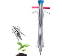 Attrezzi da giardino, trapiantatore per piantine di ortaggi in acciaio inox, con manico lungo, strumento multifunzionale per giardini, prati e terreni agricoli