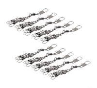 Attrezzi da pesca, 10 pezzi, girelle con connettore a scatto, progettate per 4 esche, dimensioni compatte