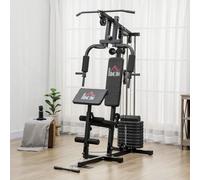 Attrezzi fitness integrati Descrizione:Se vuoi risparmiare sull'abbonamento alla palestra, scegli questa stazione fitness multifunzione HOMCOM per creare la tua home gym. Ti permette di allenare tante
