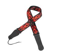 Attrezzi La Costruzione Chitarre Tracolla Regolabile Per Chitarra Con Motivo A Fiamma Rossa E Punta In Pelle