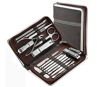 attrezzi officina Set manicure per tagliaunghie da 11-26 pezzi Tagliaunghie in acciaio inossidabile(21pcs brown)