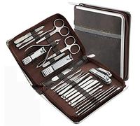 attrezzi officina Set manicure per tagliaunghie da 11-26 pezzi Tagliaunghie in acciaio inossidabile(26pcs brown)