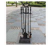 Attrezzi per Caminetti Strumenti da camino da 5 pezzi Set Duty Duty Isimetri in ferro battuto Fire Place Set con POKER Shovel Tins Pennello Legna da ardere Accessori for forno Set di Attrezzi per Cami
