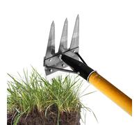 Attrezzi per Diserbo Giardinaggio, Manico Doppio per Estirpazione Manuale, Rastrello Multifunzione Manuale Removibile per Prato Orto Giardino