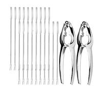Attrezzi per Frutti di Mare Set,Biluer 20PCS Frutti di Mare Forcelle Forchetta per Aragosta And 2PCS Schiaccianoci Pinza per Frutti di Mare per Aragosta o Granchio Mandorle