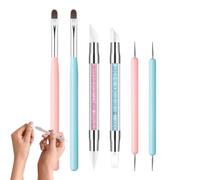 Attrezzi per il Design delle Unghie | Kit da 6 Penne per Unghie a Doppia Punta,Pennello Trafilatore Double Punta Kit Scultura Gel Dettaglio Manicure per Principianti e Donne