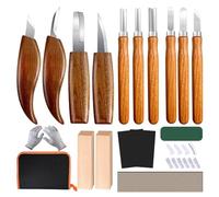 Attrezzi Per Intaglio Del Legno 18 in 1 Kit Per Intaglio Del Legno Kit Per Intaglio Include Set Di Coltelli Per Intaglio A Mano Blocchi Di Legno Guanti Antitaglio Pietra