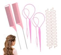 Attrezzo Coda Pettine Modellante Senza | Strumento a loop capelli Per Donne Ragazze Viaggi Appuntamenti Casa Feste Spiaggia Casual Uscite Scuola Salone
