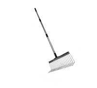 Attrezzo da giardino a 21 denti in acciaio inossidabile da 160 cm per la raccolta dei detriti e la manutenzione del suolo Rastrelli con manico ergonomico