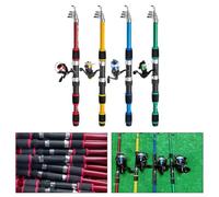 Attrezzo da pesca completo per combo con canna telescopica e mulinello per pesca senza sforzo (blu)