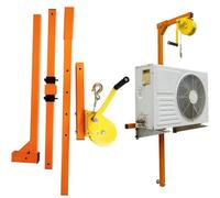 Attrezzo di Sollevamento per Condizionatori con Argano Manuale, Gru Resistente da 150kg per Installazione unità Esterna, Design Smontabile con Meccanismo di Autobloccaggio,150kg-20m