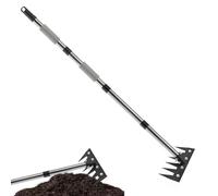 Attrezzo Diserbante Con Manico Lungo, Rastrello Da Giardinaggio Diserbante Con Impugnatura, Estirpatore Ergonomico a Lunghezza Telescopica per Arieggiare Terreno Aiuole Giardino Prato