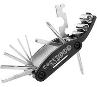 Attrezzo multiuso 16 in 1, kit compatto di riparazione per biciclette con chiavi esagonali, cacciaviti, chiavi a bussola, tiraraggi e chiave solida, kit di attrezzi portatile per bici