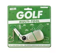 Attrezzo multiuso da golf, gadget tascabile 7 in 1, strumento divot, marcatore per palline, spazzola metallica, stringicatoi e apribottiglie, regalo compatto per gli uomini