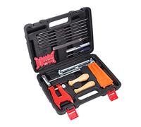 Attrezzo per affilare la catena della motosega, kit completo per l'affilatura della catena della motosega versatile ad alta resistenza con cassetta degli attrezzi per la manutenzione