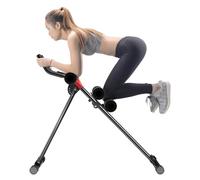 Attrezzo per allenamento addominali regolabile, macchina per l'allenamento completo del corpo, rullo addominale pieghevole con telaio a doppio binario e monitor LCD, per uso domestico e per