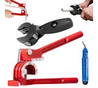 Attrezzo per Curvare Tubi, Curvatubi Manuale 6-8-10 mm 0-180 Gradi + Tagliatubi a Cricchetto 8-29 mm + Sbavatrice per Tubi in Rame, Alluminio, Plastica (come PVC & PE) e Metallo Morbido