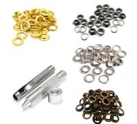 Attrezzo Per Fustellare Occhielli Kit Fai Da Te Con 100 Occhielli + Rondelle
