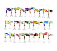 Attrezzo per Pescatori 30PZ Esche Spinner in Metallo Duro in Scatola Portatile S