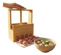 Attrezzo per Polpette Gadget da Cucina in Legno con 4 Fori e Manico Comodo | modellatore di polpette Uso in cucina di casa, ristoranti, dining bar, riunioni di famiglia e chef