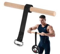 Attrezzo per rafforzare l'avambraccio e il polso, attrezzo per allenare l'avambraccio con manici in legno di faggio che non danneggiano le articolazioni, con cinghia in nylon resistente e catena in