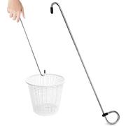 Attrezzo per sollevamento manuale, in acciaio, per sollevare il coperchio dello skimmer, strumento di rimozione della rete per rastrello da piscina, accessorio durevole per la pulizia del nuoto e