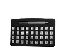 Attrezzo per stampaggio lettere su cuoio 36 pezzi di strumenti punzonatura for lettere dell'alfabeto in pelle metallo, set punzoni for timbri for lavorazione della fai da te, stampi for stampa in in