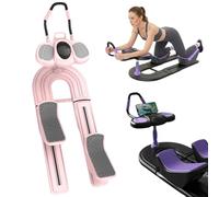 Attrezzo per Torsione E Allungamento Della Colonna Vertebrale, Macchina Multifunzione per L'allenamento a Gattoni, Regolabile Su 3 Livelli Con Display Digitale, Distensore Schiena(Pink)