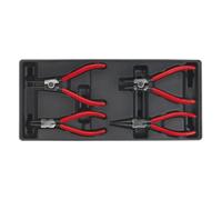 Attrezzo Vassoio Con Pinze Circolari Set 4pc - Sealey TBT03 Nuovo