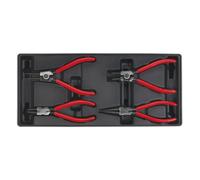 Attrezzo Vassoio Con Pinze Circolari Set 4pc - Sealey TBT03 Nuovo