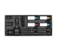 Attrezzo Vassoio Con Urto Presa & Adattatore Set 15pc Metrico - Sealey TBT25