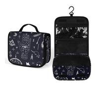 Attributi magici, animali e cose Borsa da toilette da viaggio con stampa completa Borsa per il trucco Organizer portatile per cosmetici con gancio Borsa a mano