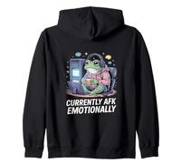 Attualmente AFK Emotivamente Gamer Frog Felpa con Cappuccio