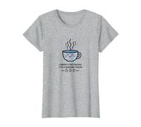 Attualmente fingendo di Essere Una Persona mattutina caffè Umorismo Maglietta, Donna, Grigio Melange, L