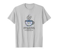 Attualmente fingendo di Essere Una Persona mattutina caffè Umorismo Maglietta, Uomo, Argento, L