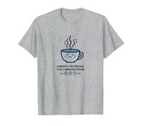 Attualmente fingendo di Essere Una Persona mattutina caffè Umorismo Maglietta, Uomo, Grigio Melange, L