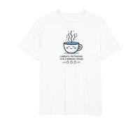 Attualmente fingendo di Essere Una Persona mattutina caffè Umorismo Maglietta, Uomo Taglie Grandi, Bianco, 4X Tall