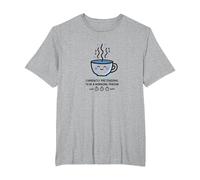 Attualmente fingendo di Essere Una Persona mattutina caffè Umorismo Maglietta, Uomo Taglie Grandi, Grigio Melange, 4X Tall