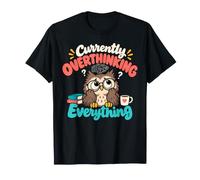 Attualmente pensando Troppo a Tutto Divertente Owl Book Lover Maglietta