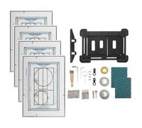 Attuatore invisibile con piastra di spinta piastrellata con attacco magnetico per Geberit Sigma all (20/30/50), attuatore per WC piastrellato, piastra di scarico WC, 4 adesivi con cartamodello nero