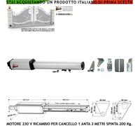 ATTUATORE PISTONE CANCELLO 3 METRI MOTORE ELETTRICO 230 V CORSA 500 MM RICAMBIO