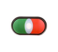Attuatore pulsante doppio verde/rosso con RMQ titanio 216699