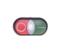 Attuatore pulsante doppio verde/rosso/O-I RMQ titanio 216701