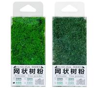 Attuslla 2 Colori Alberi Modello Polvere D'albero Miniatura Alberi Treno Kit Materiale di Base per Scenari Modello Alberi per Fai da Te Paesaggio Décor, Verde Lime, Verde Scuro